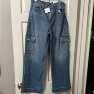 Blue Denim Cargo Jeans